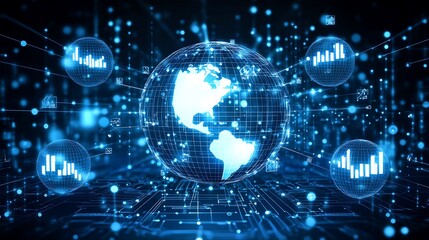 Obraz premium Global data network