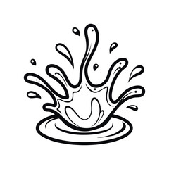 Liquid Water Line Style Drawing