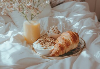 Sunny Bed Tray Breakfast Croissant.