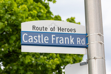 Castle Frank Road sign in downtown Toronto, Ontario, Canada.