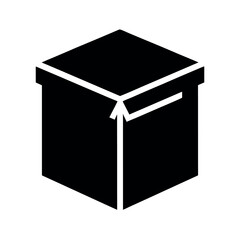 Shipping Box Black Silhouette Design