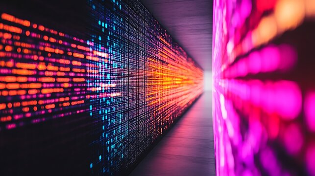 Colorful digital code tunnel