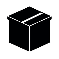 Cardboard Box Silhouette Vector Art
