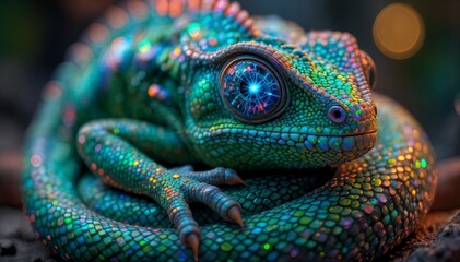 Obraz premium chameleon on a leaf