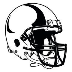 Football Helmet Close Up Vector Design