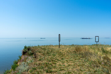 Incredible panoramic sea views from Cape Adzhiyask, located near the village of Rybakivka in the...