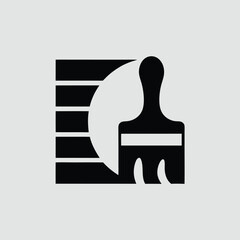 Obraz premium Painting Black Line & Fill Vector Icon