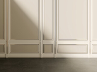 Large luxury modern bright interiors Living room mockup illustration 3D rendering image