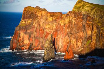 dramatic coastline with rocks of Madeira, Portugal
