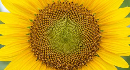 Obraz premium Close-up of vibrant sunflower revealing intricate patterns and bright yellow petals
