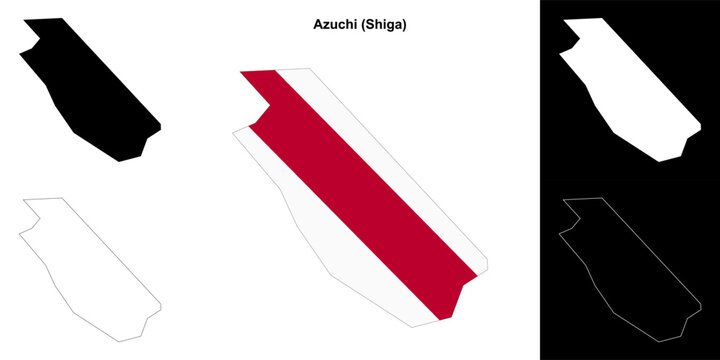 Azuchi (Shiga) outline map set