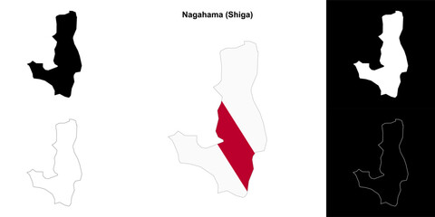 Nagahama (Shiga) outline map set