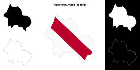 Nasukarasuyama (Tochigi) outline map set