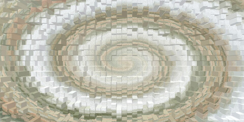 Abstract spiral pattern of textured blocks