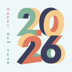 Happy new year 2026 greeting card concept