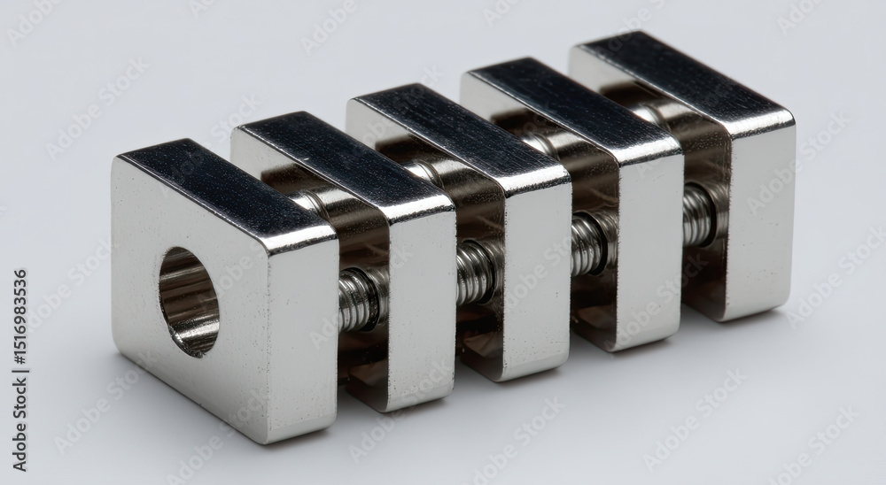 Aufkleber macro shot of metal terminal blocks, illustrating precision engineering and industrial connectivity 