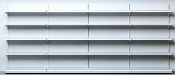 Empty White Store Shelves