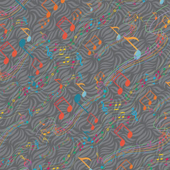 Colorful music note seamless pattern design 