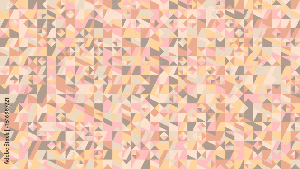 Poster random chaotic geometrical triangle mosaic pattern background - polygonal abstract colorful vector g