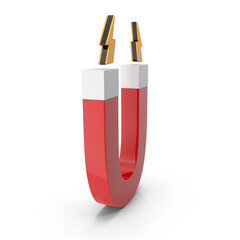 Toy Magnet with Lightning Isolated on Transparent Background