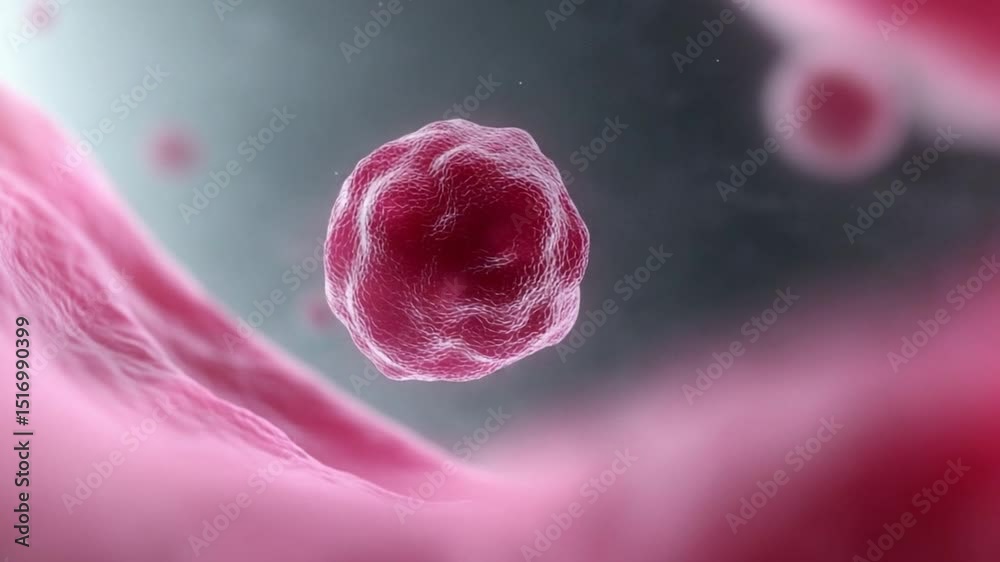 Poster cellular microcosm: an artistic portrayal of a single biological cell, captured with stunning detail