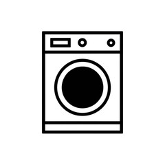 Washing Machine Icon Vector Laundry Appliance Line Art