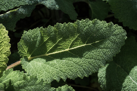 Texture of a leaf of sage variety