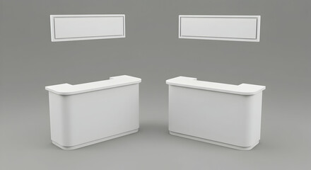 Modern White Reception Desk Mockup Design for Business