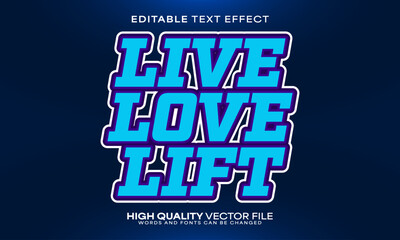 Motivation training text effect, editable text effect and fitness 3d font style bold shadow inspiration poster design