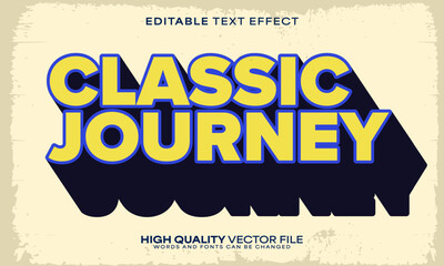 Retro classic text effect, editable text effect and vintage 3d font style bold shadow oldschool poster design