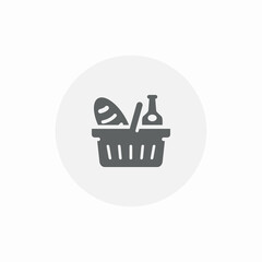 grocery basket icon sign vector
