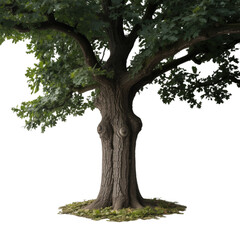 Obraz premium A majestic oak tree stands tall its ancient bark telling tales of on transparent background