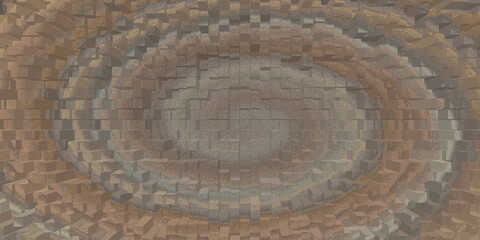 Abstract blocks forming a swirling pattern