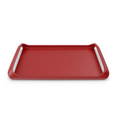 Red serving tray isolated on transparent background