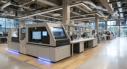 Obraz premium Modern Laboratory With Advanced Equipment, Representing Scientific Innovation and Technological Advancement in Research and Development for Healthcare Solutions