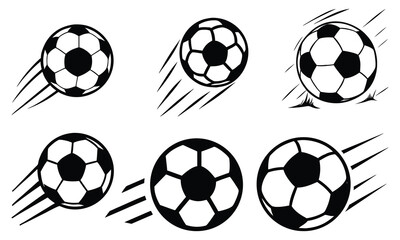 A dynamic vector illustration featuring a set of soccer balls, perfect for competitive sport and team play