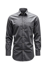 Minimal long sleeve blank black shirt on an isolated transparent background.