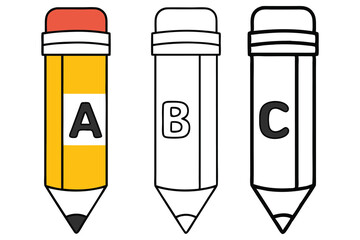 Colorful pencils with letters ABC to encourage learning and education