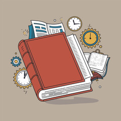 Whimsical Book Characters, Floating Book Islands, and Books as Keys to Unlock Worlds – Unique Vector Illustrations for Read a Book Day Celebration