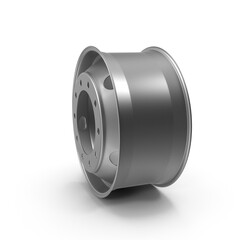 Steel truck wheel rim isolated on transparent background