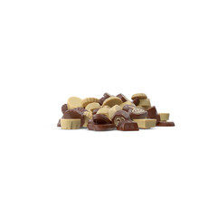 Assorted chocolates isolated on transparent background