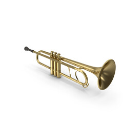 Obraz premium Brass trumpet musical instrument isolated on transparent background