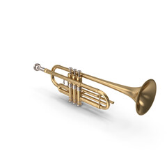 Obraz premium Brass trumpet musical instrument isolated on transparent background