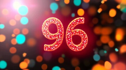 Number 96 with a blurry background birthday