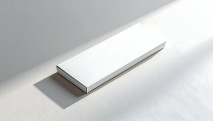 White Rectangular Box Mockup on Light Gray Surface