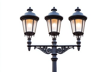 Triple Vintage Street Lamp Post