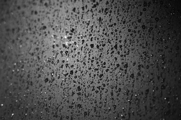 Water drops droplets isolated on black background and texture pattern in perspective. aqua droplets on dark backdrop - Image.