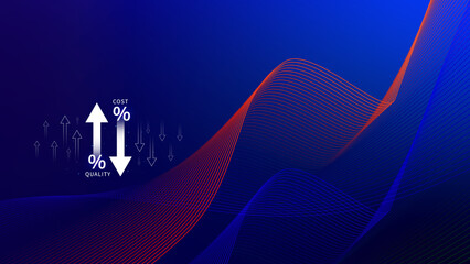 Cost and quality control concept. Quality increase and cost optimization for products or services to improve efficiency, Effective business, Efficient Risk, Cost report