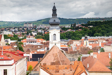 aerial view over Cluj-Napoca  Romania