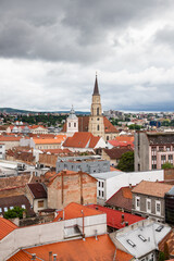 aerial view over Cluj-Napoca  Romania
